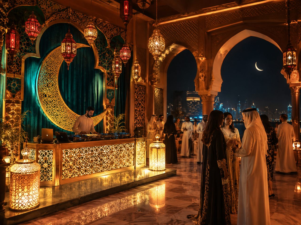 Arabian nights party in a courtyard