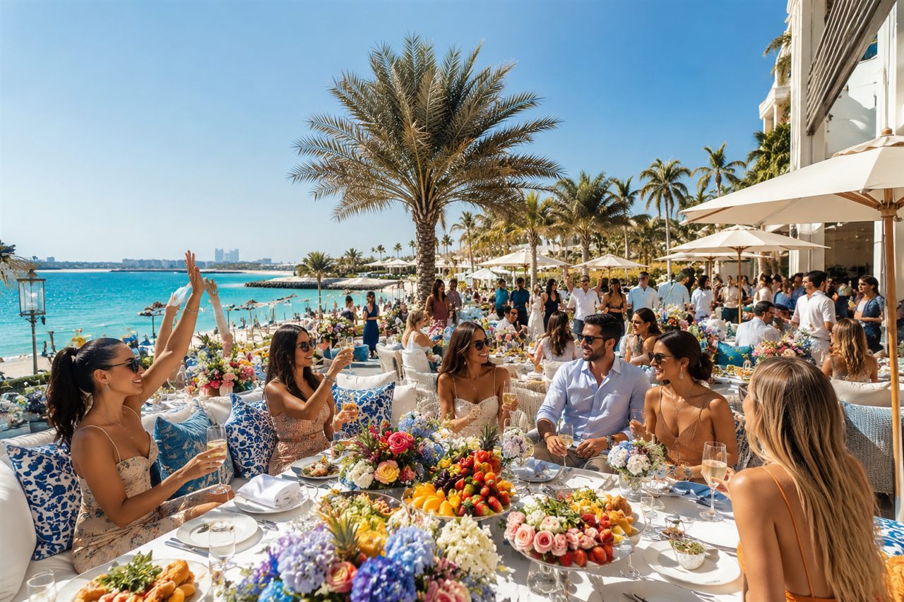 Coastal beach brunch celebration